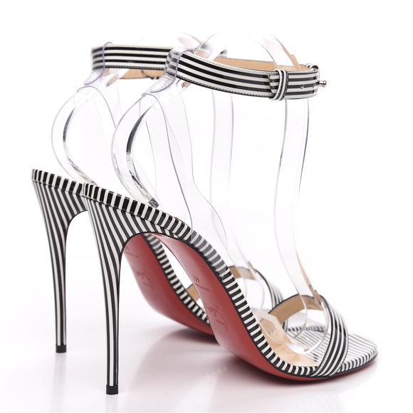 CHRISTIAN LOUBOUTIN Patent PVC Striped Illusion Jonatina 100 Sandals 41 - Picture 3 of 11